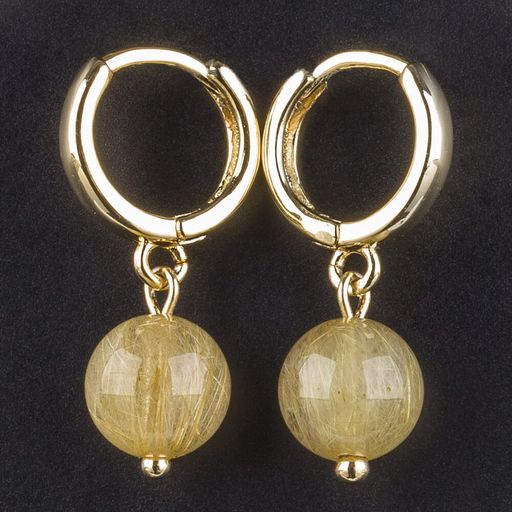 Серьги из Рутилового кварца "Волосатик"