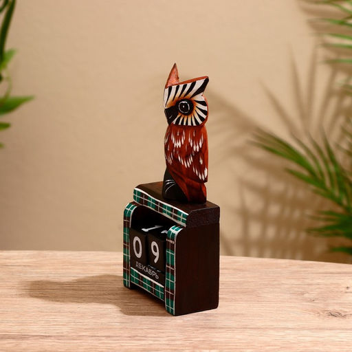 Вечный календарь настольный Сова у камина, 9.5417 см, дерево, МИКС - Simaland фото 3