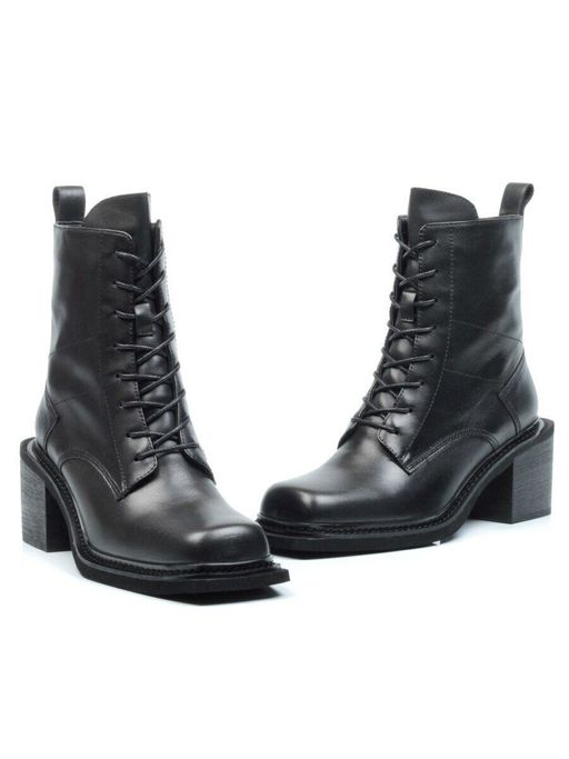 01-E21B-2A BLACK Ботинки демисезонные женские (натуральная кожа, байка) - Фабричный китай фото 14