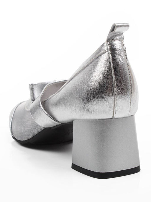 06-H36A-55C GREY/SILVER Туфли женские (натуральная кожа)