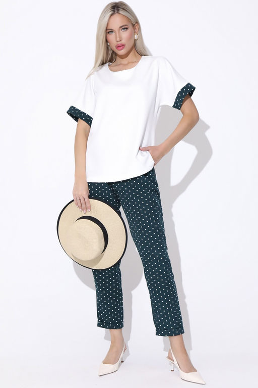 Брюки Саббиани (горох изумруд) - Эльза фото 7