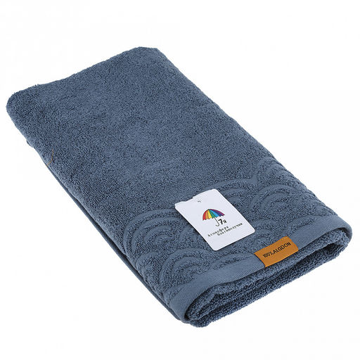 Полотенце махровое "Волна" 50х90см, хлопок 100%, стальной синий (Китай)
