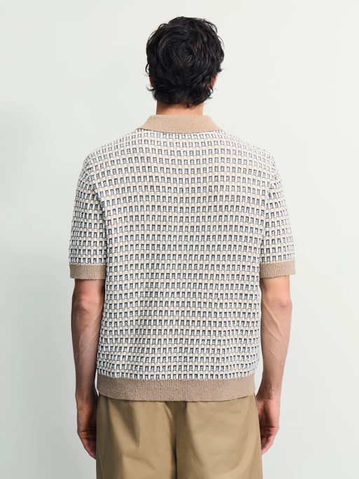 Вязаный джемпер поло с контрастным воротником / Zarina  фото 8