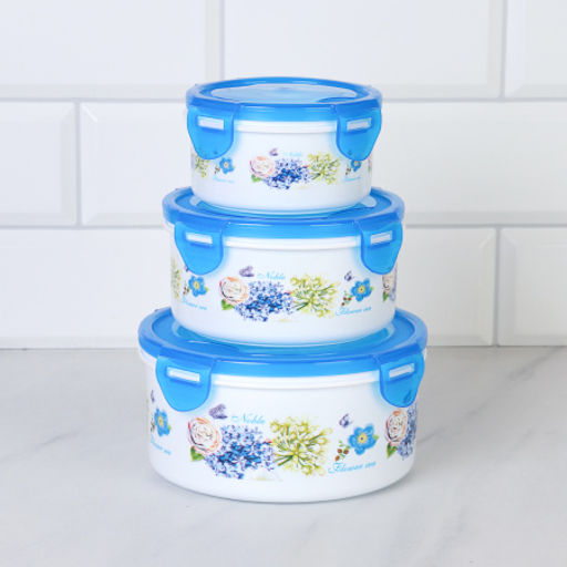 Салатник круглый 3 штуки с крышками / S3K /уп 72/ 300, 600, 1000 мл - ГалеонТрейд фото 2