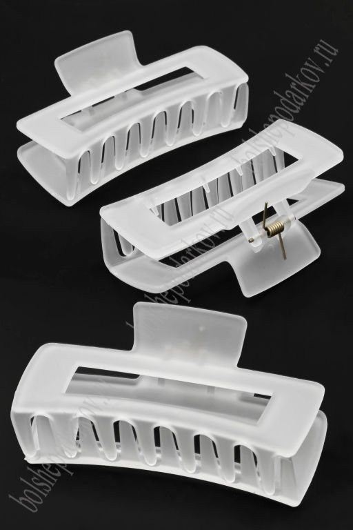 Крабики для волос матовые 10,5*5 см (12 шт) SF-7977, прозрачный