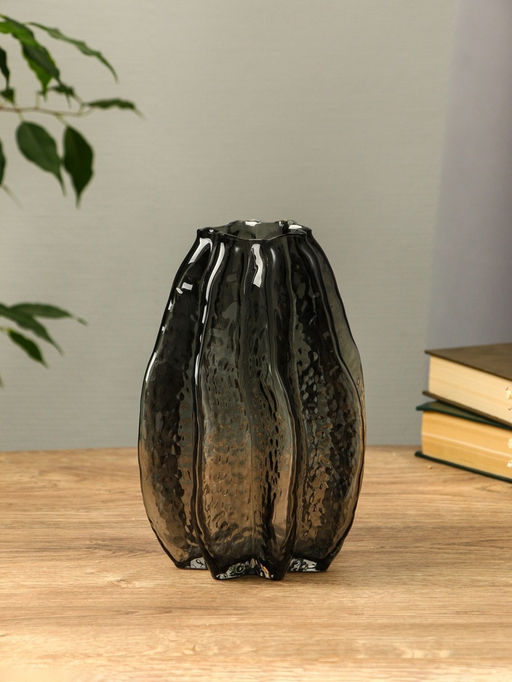 Ваза «Кэли», 21×12×6 см, стекло, серая