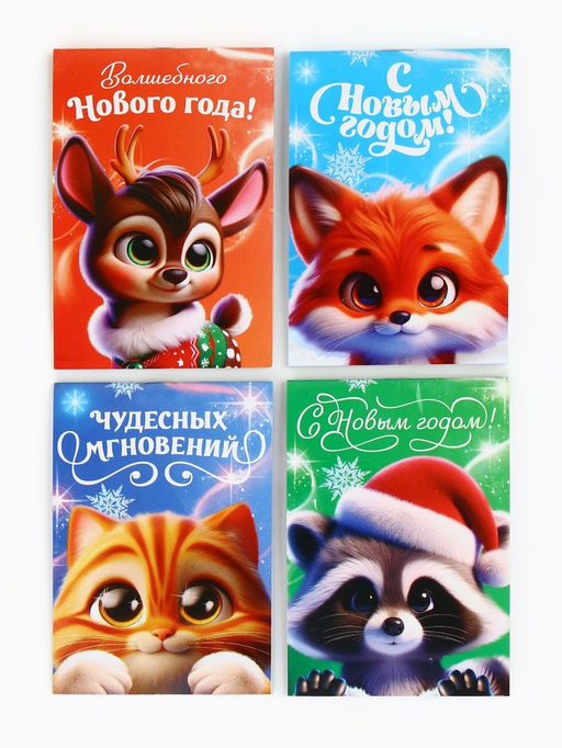 Цена за 32 шт. Блокнот детский, А7, 16 л. «Волшебные пушистики» МИКС