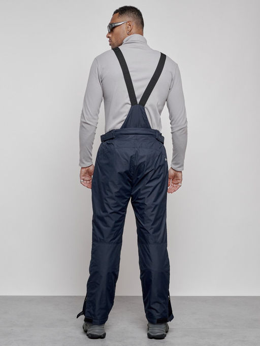 Полукомбинезон утепленный мужской зимний горнолыжный темно-синего цвета 7507TS - Colannia фото 4