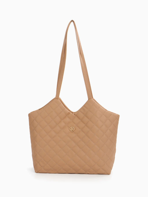 Сумка - шоппер женская на магните, 30×9×29 см, бежевая