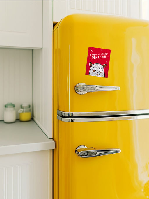 Кристальная (алмазная) мозаика ФРЕЯ ALVM-105 магнит Голодный кот 9 х 11 см