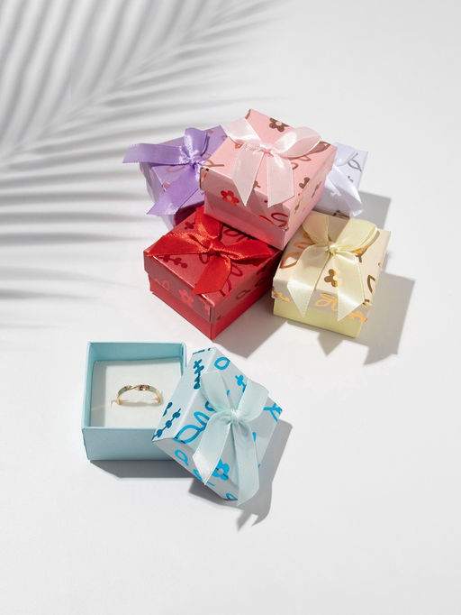 Набор коробочек подарочных 6 шт. под серьги/кольцо "Цветы и листья", 5*5, цвет МИКС(9901771)   10949