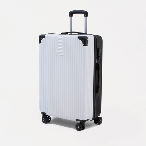 Чемодан большой 26, кодовый замок, цвет белый/чёрный - Simaland фото 3