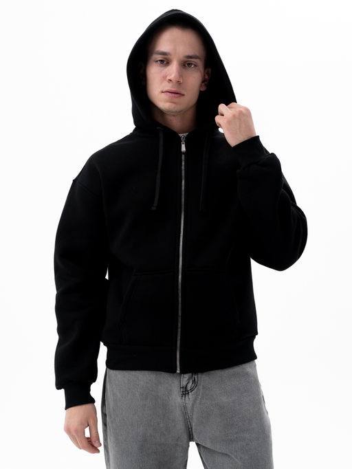 Толстовка футер 3-х нитка начес,черная - Binita фото 4