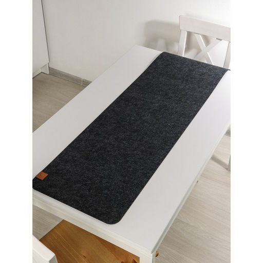 Дорожка на стол Доляна Грэй, 40150 см, толщина 4 мм, цвет тёмно-серый  фото 6