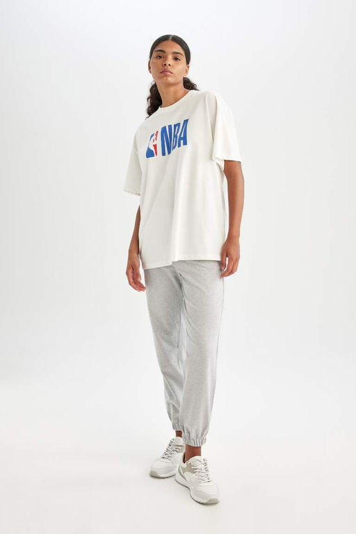 DeFactoFit Футболка Oversize с круглым вырезом и короткими рукавами NBA Wordmark  фото 2