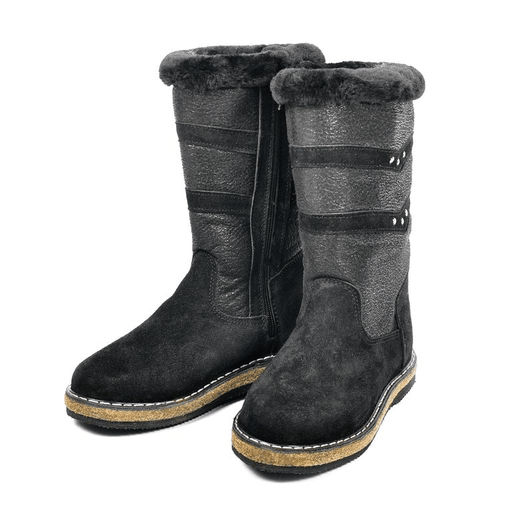 Сапоги натуральная замша, натуральная овчина, черные, войлочная подошва, - Мирунт фото 21