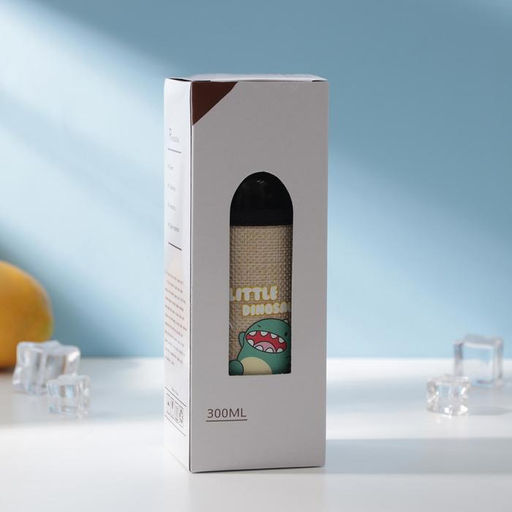 Бутылка для воды в чехле Дино, 300 мл, h=17 см, стекло, рисунок МИКС - Simaland фото 6