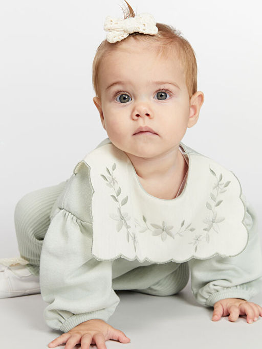 Bisiklet Yaka K?z Bebek Sweatshirt ve Tayt 2li