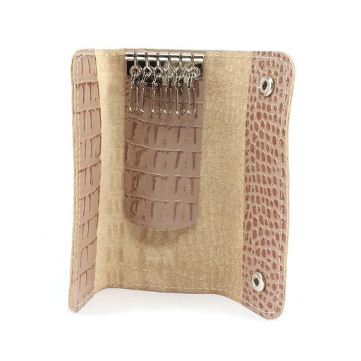 Футляр для ключей Croco-кл-509 (на 6 ключей) натуральная кожа бежевый кайман (79) 265311  фото 3