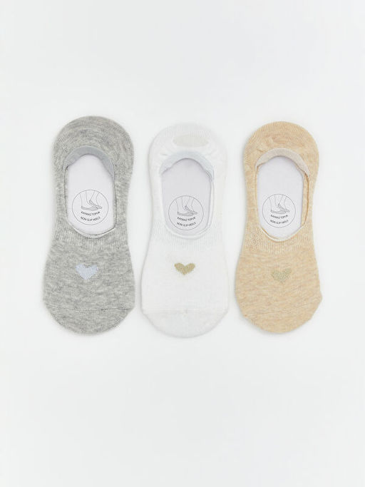 Kalp Bask?l? Kad?n Babet ?orap 3l?