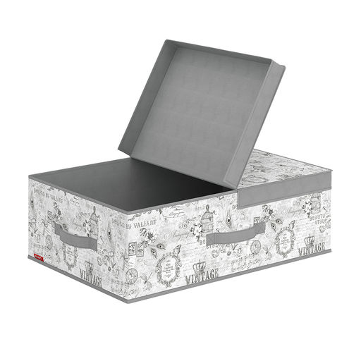 Короб стеллажный с двойной крышкой, 58*40*18 см, VINTAGE GREY, шт - Valiant фото 3