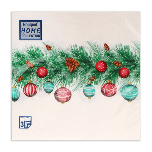 Цена за 2 шт. Салфетки бумажные Home Collection Classic «Новогодняя гирлянда», 3 слоя, 33х33 см, 20 шт