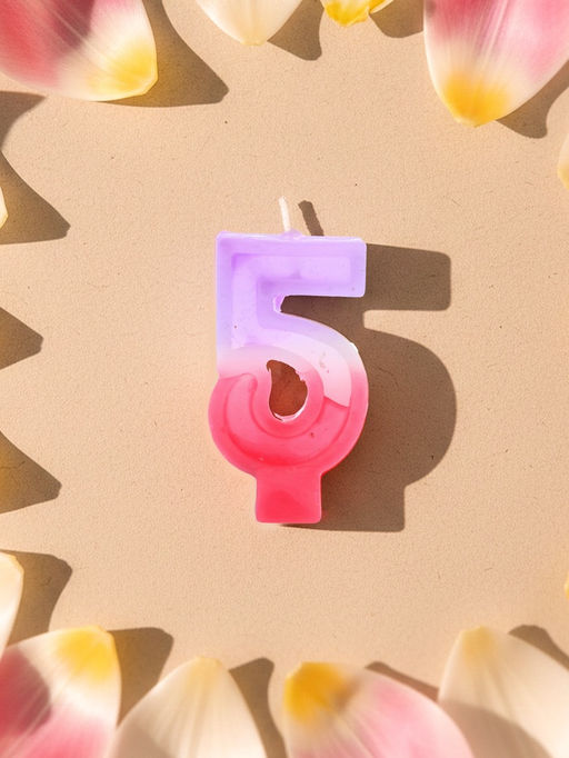 Цена за 10 шт. Свеча цифра для торта «5», 8×3.75×1 см