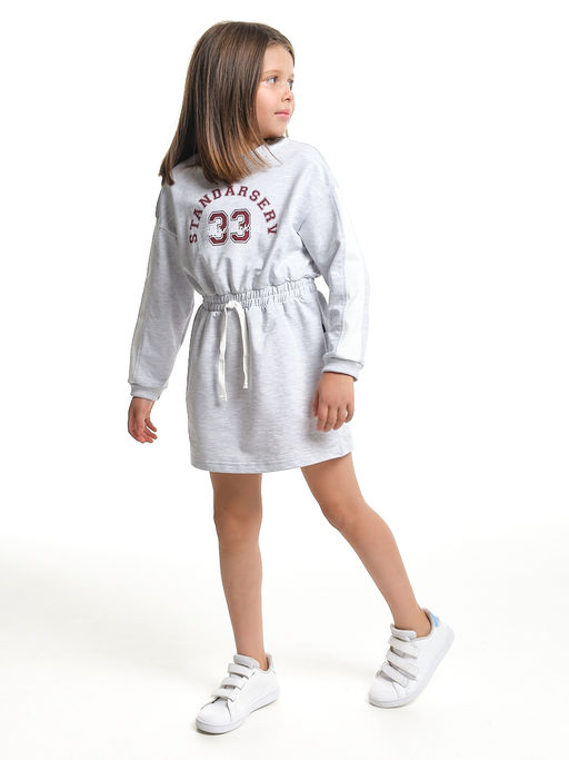 Платье для девочки UD 8058 св.серый меланж - Mini maxi фото 4