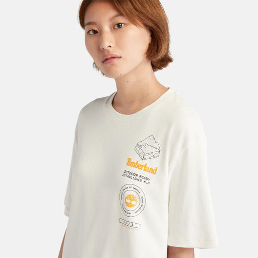 Женская футболка Timberland TIMBERF GRAPHIC TEE белая фото 3