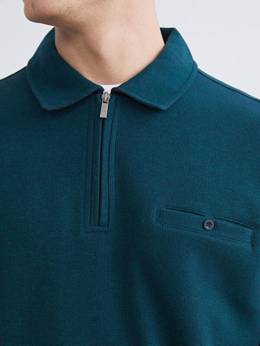 Polo Yaka Erkek Sweatshirt