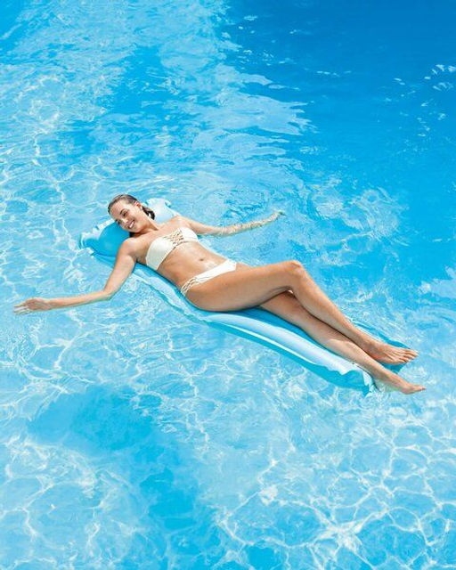 Матрас цветной с подголовником (эконом) 183х69см, цвета микс INTEX  фото 2