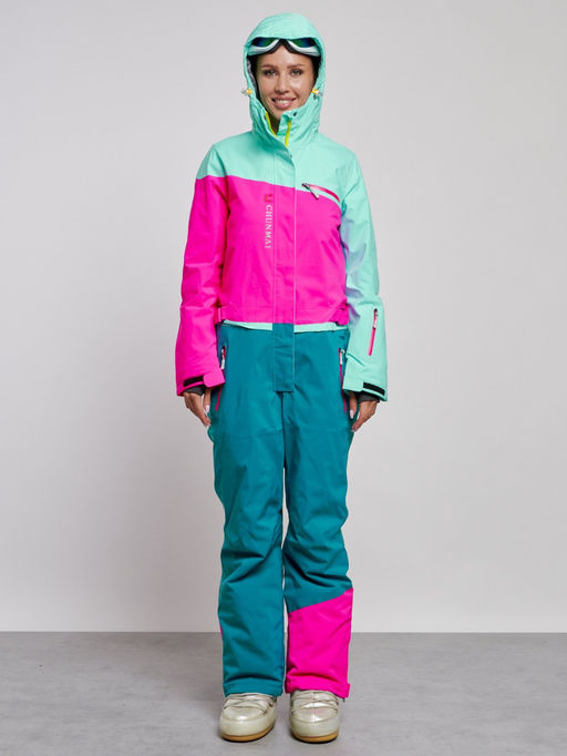 Горнолыжный комбинезон женский зимний бирюзового цвета 2327Br