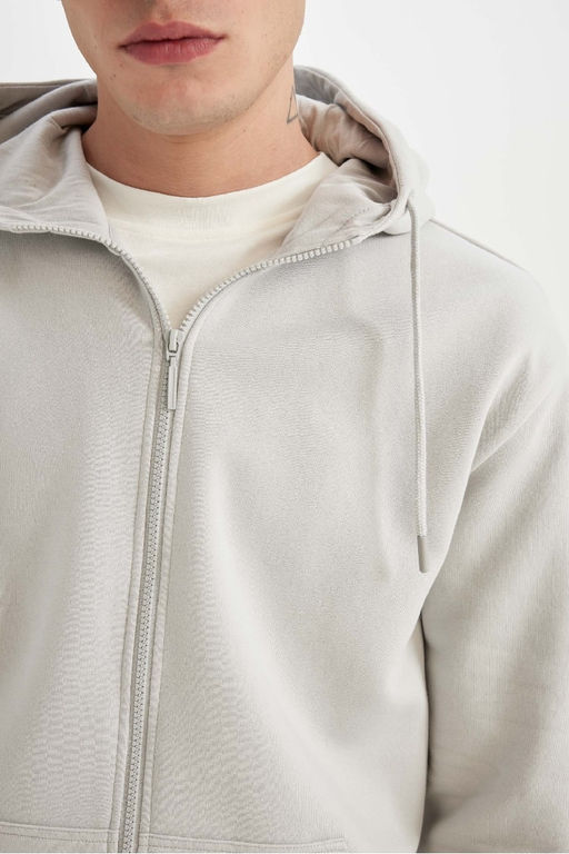 Кардиган-толстовка с капюшоном и мягкой подкладкой стандартного кроя - Defacto фото 6