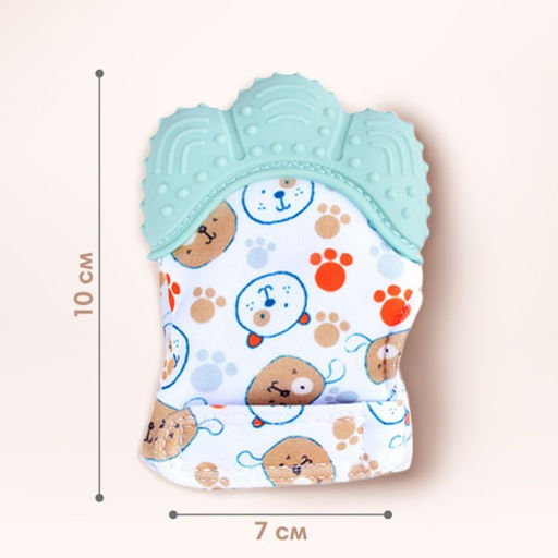 Прорезыватель-рукавичка Крошка Я «Собачки», от 3 мес., мятный