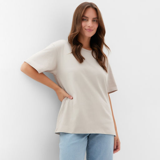 Футболка женская KAFTAN: Basic line, бежевая, размер 44-46