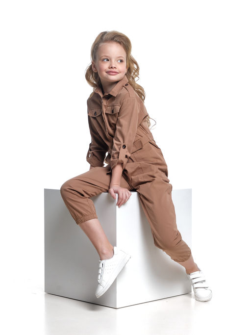 Комбинезон для девочки UD 7474 св.коричневый - Mini maxi фото 3