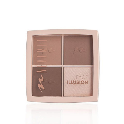 Neverti NP208 Контур- хайлайтер палетка 4-цв."F.Illus.Contour Highlighter Pallette" тон 001 14гр