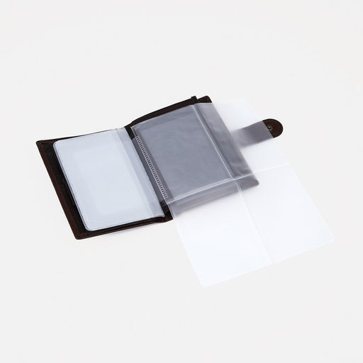 Обложка на кнопке, для автодокументов, паспорта, карт, купюр, цвет коричневый - Simaland фото 6