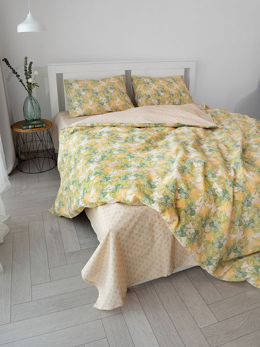 Комплект постельного белья 1,5-спальный зелёный бязь