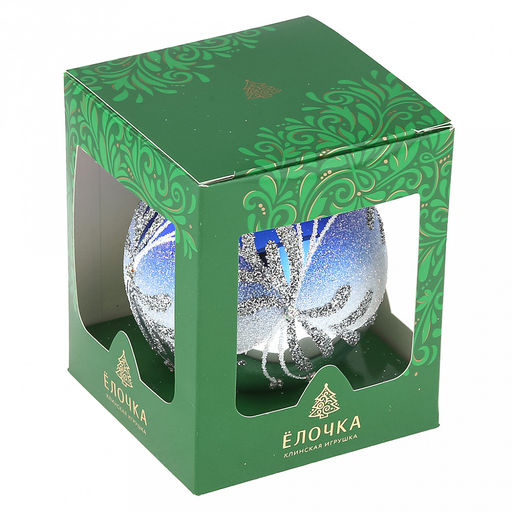 Елочная игрушка шар стеклянная Зимнее сияние д8,5см, ручная художественная роспись, цвета микс, подарочная упаковка (Россия) - Домашняя мода фото 8