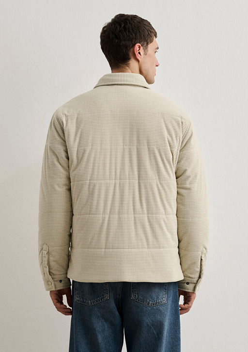 Kapitone Bej Kadife Ceket - Mavi фото 6