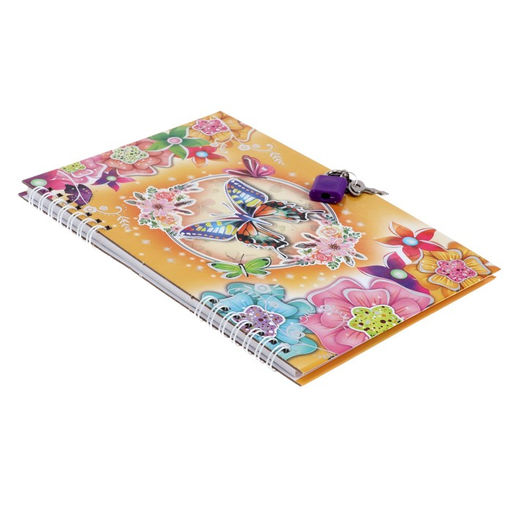Записная книжка подарочная на замочке, А5, 50 листов, линия, Цветочки/ Бабочки, МИКС - Calligrata фото 4