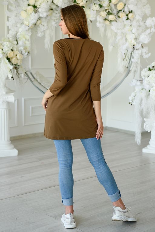 Туника женская из бифлекса Хельга шоколадный - Амадэль фото 4