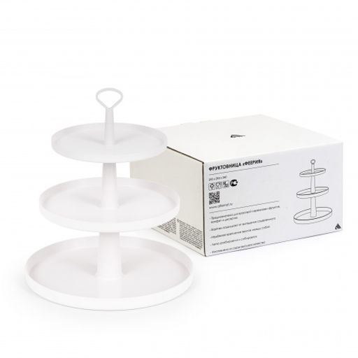 Фруктовница Феерия 3-х ярусная белый М8513 - Альтернатива фото 5