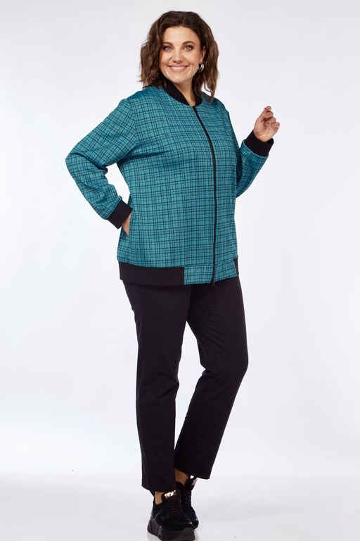 Костюм Элль стиль 2252/1 синий океан/черный  фото 3