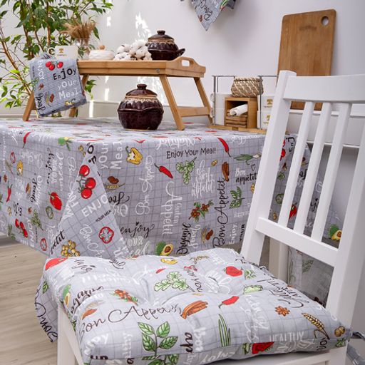 Сидушка на стул с завязками Радушная хозяйка 40х40, бязь, Чили