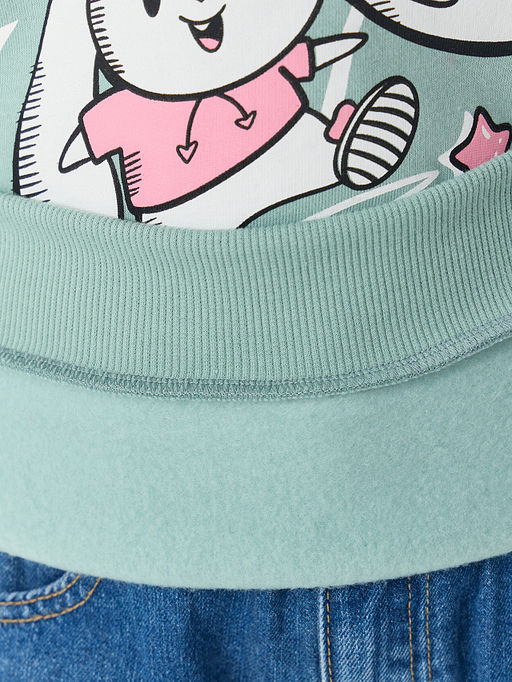 Свитшот для девочек зеленый с надписью Bunnybun - Mark formelle фото 6