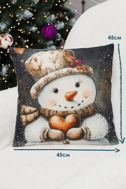 Наволочка декоративная новогодняя 2 шт 3D эффект велюр