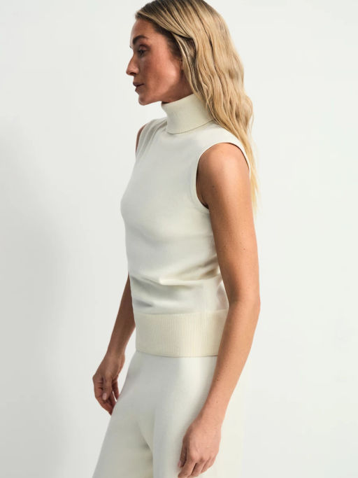 Топ без рукавов с воротником стойкой / Zarina  фото 5