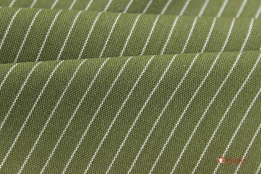 Пестрядь Средняя полоска на т.болотно-зеленом, ш.1.4м, хлопок-95%, п/э-5%, 160гр/м.кв - Купава фото 3